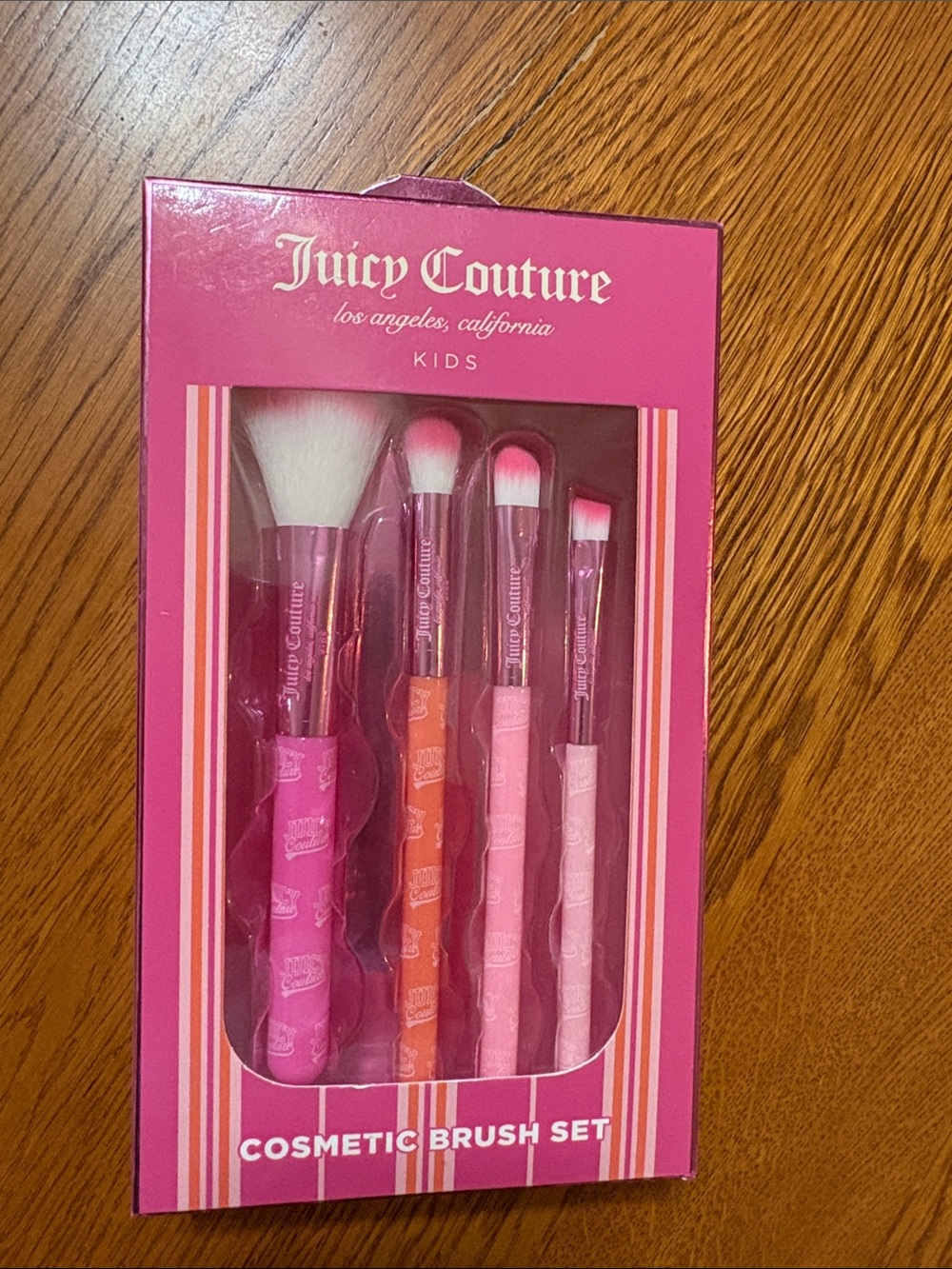 Juicy Couture Kids 4-Piece Brush Set in Pink & Orange